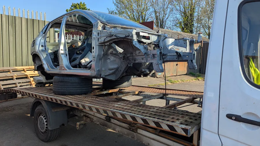 2017 Nissan Qashqai stripped shell — Amber Autos scrap yard Southend-on-Sea